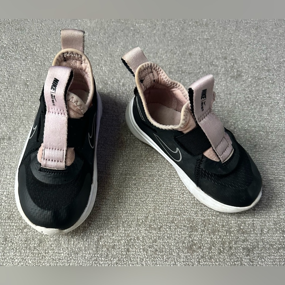 Nike Kids Black and Light Pink Slip-On Sneakers
